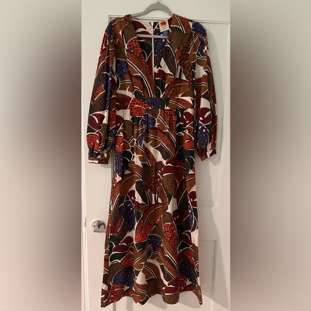 Farm by Anthropology long sleeve cotton midi dress